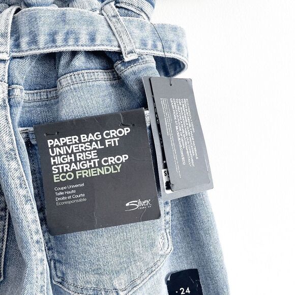 Silver Jeans Co. Womens Denim Pants High Rise Universal Fit Straight Blue Sz 24 - Picture 6 of 11